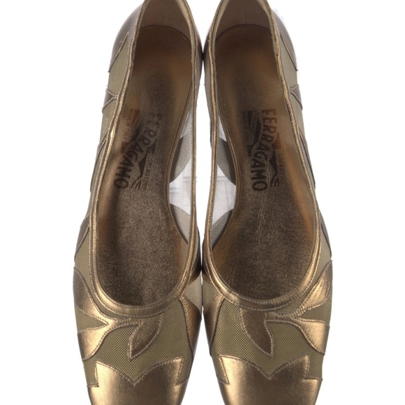 Salvatore Ferragamo authentic Patterned Mesh Accents Ballet Flats - Picture 5 of 10